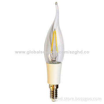 LED Candle Bulb, E14, 2W, Glass with 100-240V AC Voltage